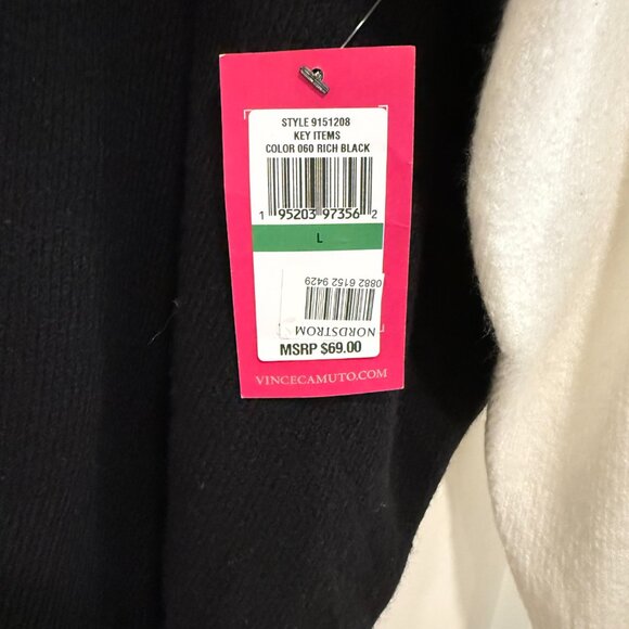 NWT Vince Camuto Two-Tone Black and White Sweater Women’s size L - Picture 4 of 7